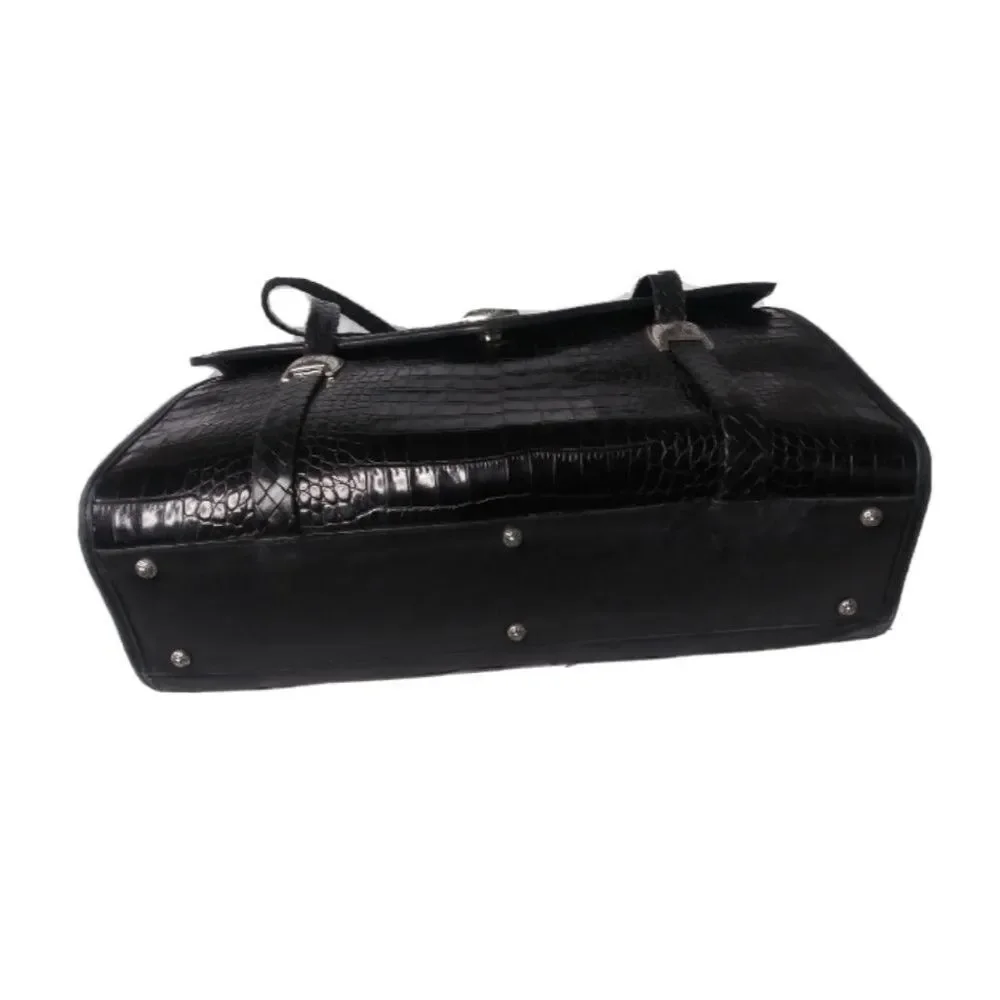 Brighton Leather Briefcase Attache Bag Croco Embossed Brighton For Business Bag